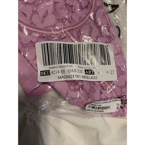 Cosabella New Magnolia Longline Underwire Lace Pink Bustier Top Tank 32 C - Picture 5 of 7